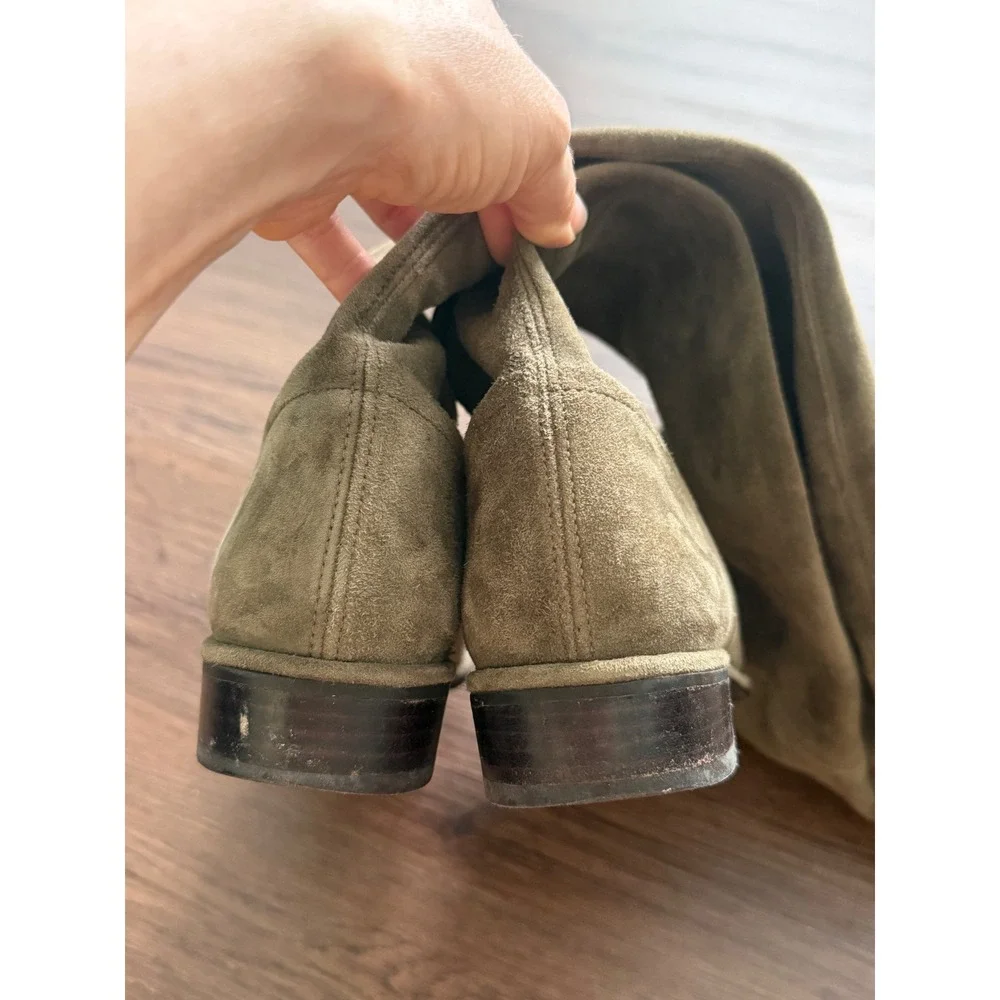 Stuart Weitzman Lowland Olive Green Suede Over the Knee Boots 6.5 M Spain